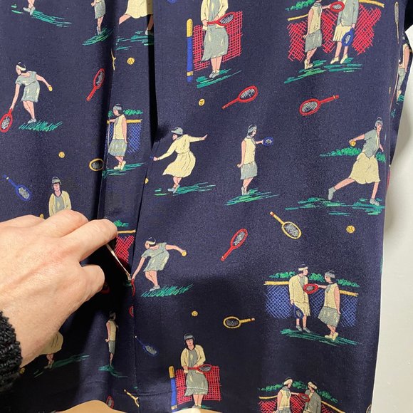 (6) Vintage Spenser Jeremy Beach TENNIS GOLF Novelty All Over Pr. Silk B… - Picture 5 of 6